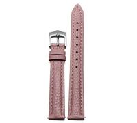 LMINGZE Damen-Uhrenarmband aus Leder, 12 mm, 14 mm, 16 mm, universelles Ersatz-Uhrenarmband, Roségold-Edelstahl-Schnalle(Pink S,12mm)