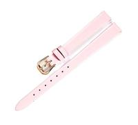 LMINGZE Damen-Uhrenarmband aus Leder, 6 mm, 8 mm, 10 mm, 12 mm, kleine Größe, Universal-Uhrenarmband, Edelstahl-Schnalle(Pink RG,10mm)