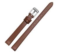 LMINGZE Damen-Uhrenarmband aus Leder, 6 mm, 8 mm, 10 mm, 12 mm, universelles Ersatz-Uhrenarmband, Roségold-Edelstahl-Schnalle(Brown S,10mm)