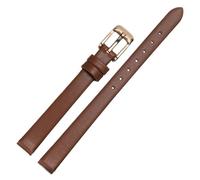 LMINGZE Damen-Uhrenarmband aus Leder, 6 mm, 8 mm, 10 mm, 12 mm, universelles Ersatz-Uhrenarmband, Roségold-Edelstahl-Schnalle(Brown RG,8mm)