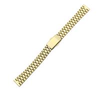 LMINGZE Edelstahl-Uhrenarmbänder, 10 mm, 12 mm, 18 mm, 20 mm, silbernes Armband, Metall-Uhrenarmband, universelles Uhrenzubehör(Gold,12mm)