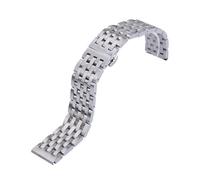 LMINGZE Edelstahl-Uhrenarmbänder 12 mm bis 24 mm, silbernes Armband, Metall-Uhrenarmband, universelles Uhrenzubehör(Silver,22mm)