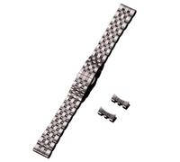 LMINGZE Edelstahl-Uhrenarmband for Männer und Frauen, 12 mm bis 24 mm, Metall-Uhrenarmband, Schmetterlingsschnalle, Armband-Zubehör(Silver,12mm)