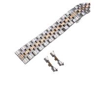 LMINGZE Edelstahl-Uhrenarmband for Männer und Frauen, 12 mm bis 24 mm, Metall-Uhrenarmband, Schmetterlingsschnalle, Armband-Zubehör(Silver Rose Gold,24mm)