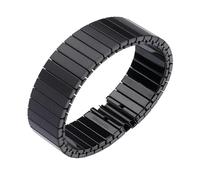 LMINGZE Elastisches Stretcharmband Edelstahl Uhrenarmband Metallarmband Erweiterungsarmband Ersatzgürtel(Black,22MM_L (151MM))