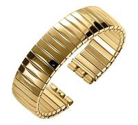 LMINGZE Elastisches Stretcharmband Edelstahl Uhrenarmband Metallarmband Erweiterungsarmband Ersatzgürtel 17mm 20mm(Polished Gold,17mm)