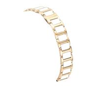 LMINGZE Massives Edelstahl-Keramikarmband, 12 mm bis 22 mm, universelles Uhrenarmband, Schnellverschluss-Armband(Gold-White,20mm)