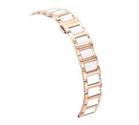 LMINGZE Massives Edelstahl-Keramikarmband, 12 mm bis 22 mm, universelles Uhrenarmband, Schnellverschluss-Armband(Rose Gold-White,12mm)