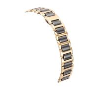 LMINGZE Massives Edelstahl-Keramikarmband, 12 mm bis 22 mm, universelles Uhrenarmband, Schnellverschluss-Armband(Gold-Black,19mm)