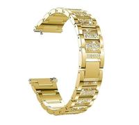 LMINGZE Schnellverschluss-Uhrenarmband aus Metall, 18 mm, 20 mm, 22 mm, Edelstahl-Armband, diamantbesetztes Universalarmband(Gold,18mm)