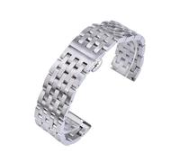 LMINGZE Solides Uhrenarmband aus Edelstahl, 12 mm, 14 mm, 22 mm, 24 mm, Metall-Ersatzarmband, universell(Silver,19mm)
