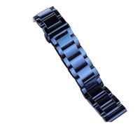 LMINGZE Solides Uhrenarmband aus Edelstahl, 18-24 mm, blaues Metall-Ersatzarmband, universell(Polished,21mm)