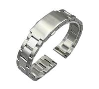 LMINGZE Solides Uhrenarmband aus Edelstahl, 18 mm, 20 mm, 22 mm, Metall-Ersatzarmband, universell(Silver,24mm)