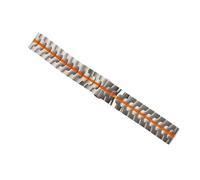 LMINGZE Solides Uhrenarmband aus Edelstahl, 20 mm, 22 mm, Herren-Metall-Ersatzarmband, universell(Silver orange,20mm Width)
