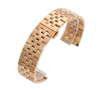 LMINGZE Solides Uhrenarmband aus Edelstahl, 20 mm, 22 mm, Metall-Ersatzarmband, universell(Rose Gold,22mm)