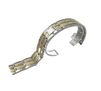 LMINGZE Solides Uhrenarmband aus Edelstahl, 20 mm, 22 mm, Metall-Ersatzarmband, universell(Silver Gold,22mm)