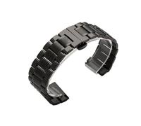 LMINGZE Solides Uhrenarmband aus Edelstahl, 22 mm, Schnellverschluss, Metall-Ersatzarmband, universell(Black)