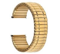 LMINGZE Stretch-Uhrenarmband, Edelstahl, elastisches Band, dehnbares Band, 16 mm, 18 mm, 20 mm(Gold,16mm)