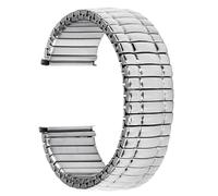 LMINGZE Stretch-Uhrenarmband, Edelstahl, elastisches Band, dehnbares Band, 16 mm, 18 mm, 20 mm(Silver,12mm)