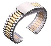 LMINGZE Uhrenarmband aus Edelstahl, 18 mm, 20 mm, Faltschließe, Universalband, Metall, Ersatzarmband, Zubehör(Middle Gold,18mm)