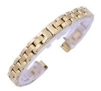 LMINGZE Uhrenarmband aus Edelstahl, 8 mm, 10 mm, Faltschließe, Universalband, Metall, Ersatzarmband, Zubehör(Gold A 8mm)