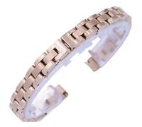 LMINGZE Uhrenarmband aus Edelstahl, 8 mm, 10 mm, Faltschließe, Universalband, Metall, Ersatzarmband, Zubehör(Rose Gold A 8mm)