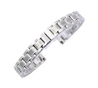LMINGZE Uhrenarmband aus Edelstahl, 8 mm, 10 mm, Faltschließe, Universalband, Metall, Ersatzarmband, Zubehör(Silver B 10mm)