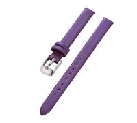 LMINGZE Uhrenarmband aus Leder for Damen, 8 mm, 10 mm, 12 mm, kleine Größe, universelles Uhrenarmband, goldene Edelstahlschnalle(Silver B,Purple,12mm)