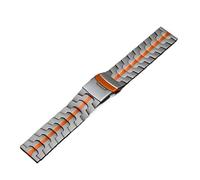 LMINGZE Uhrenarmband aus massivem Edelstahl, 20 mm, 22 mm, Metall, Ersatzarmband, schnelle Demontage, universell(Titanium Orange,22mm)
