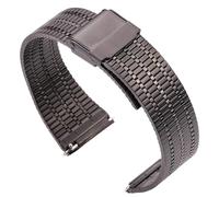 LMINGZE Uhrenarmband Edelstahlband 20mm 22mm Silber Metall Atmungsaktive Uhrenarmbänder Schnelle Demontage Universal(Black,22mm)