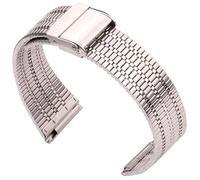LMINGZE Uhrenarmband Edelstahlband 20mm 22mm Silber Metall Atmungsaktive Uhrenarmbänder Schnelle Demontage Universal(Silver,20mm)