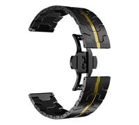 LMINGZE Uhrenarmband Metall Ersatz 20mm 22mm Armband Edelstahl Band Schnelle Demontage Universal(Black Gold,22mm)