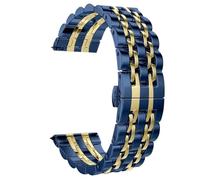 LMINGZE Uhrenarmband Metall Ersatz 20mm 22mm Armband Edelstahlband Schmetterlingsschnalle Schnelle Demontage Universal(Blue G,20mm)