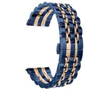 LMINGZE Uhrenarmband Metall Ersatz 20mm 22mm Armband Edelstahlband Schmetterlingsschnalle Schnelle Demontage Universal(Blue RG,22mm)