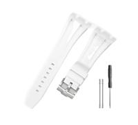 LMPVPDGADZ Langlebiges und bequemes Uhrenarmband, passend for Audemars Piguet, passend for Royal Oak Offshore 15703 15400, mit Silikonarmband(White-Steel-K14)