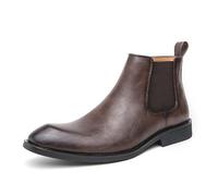 LMUIPMAA Herren Chelsea Stiefel Reißverschluss Stiefeletten Business Formelle Abendschuhe,Braun,40 EU