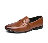 LMUIPMAA Herren Mokassins Slip on Penny Leichte Loafers Komfort Fahrerschuhe Freizeitschuhe,Braun,38 EU