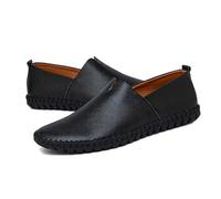 LMUIPMAA Herren Penny Loafer Leder Slip On Mokassins Bequeme Fahrschuhe Leicht Weich Bootsschuhe,Schwarz,42 EU