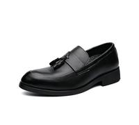 LMUIPMAA Herren Quasten Mokassins Slip-On Penny Flats Rauchende Loafer für Business Casual Kleid Abschlussball Party,Schwarz,41 EU