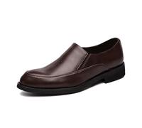 LMUIPMAA Herren Schwarze Anzugschuhe, Bequeme Slip-On-Loafer, legere rutschfeste Oxfords für formelles Business, Büro, Hochzeit,Braun,42 EU