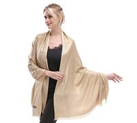 LMVERNA Damen-Pashmina-Schals und Wickelschal in einfarbigen Farben, gold, Medium