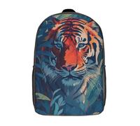 LMYmoney Kinderrucksack 3D-Druck mit dem Motiv „The Calm Tiger“ - Leichte Schultaschen, modischer und lustiger Rucksack, Tagesrucksack für Kinder, 43,2 cm