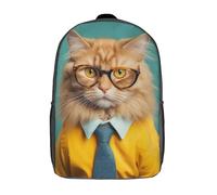 LMYmoney Schulrucksack mit Katze im Maine-Coon-Stil, Schultaschen für Mädchen und Jungen, Rucksack mit Tasche, modische Schultasche, Kinderrucksack, 43,2 cm