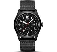 LN LENQIN Uhren Herren Herren Uhr Militär Uhr 30M wasserdichte Armbanduhrherren Analog Quarzuhr für Männer mit Datum Sportuhr Nylon Band Taktische