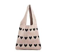 Lnhgh Gehäkelte -einkaufstasche Aus Mesh, Strick-Einkaufstasche Für Damen, Herzform Modische Mädchen Urlaub Lässige Umhängetasche Für Frauen