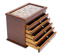 LNINNERY Schmuckkasten 6 Ebenen Holz Schmuck Aufbewahrungsbox, Schmuckschatulle Schmuckschrank Schmuckkasten für Aufbewahrung von Ringen Ohrringen Halsketten