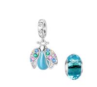 LNQOBU 925 silber Glow in the Dark Glühwürmchen Charms Anhänger,Farbwechselndes Chamäleon Charms Bead Charms Geeignet für Damenarmbänder und Halsketten