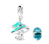 LNQOBU 925 silber Glow in the Dark Glühwürmchen Charms Anhänger,Farbwechselndes Chamäleon Charms Bead Charms Geeignet für Damenarmbänder und Halsketten