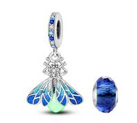 LNQOBU 925 silber Glow in the Dark Glühwürmchen Charms Anhänger,Farbwechselndes Chamäleon Charms Bead Charms Geeignet für Damenarmbänder und Halsketten