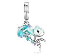 LNQOBU 925 silber Glow in the Dark Glühwürmchen Charms Anhänger,Farbwechselndes Chamäleon Charms Bead Charms Geeignet für Damenarmbänder und Halsketten